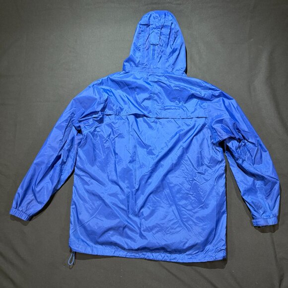 Cabelas Women’s Packable Windbreaker Large Blue Vented Hooded Full Zip - Picture 3 of 13